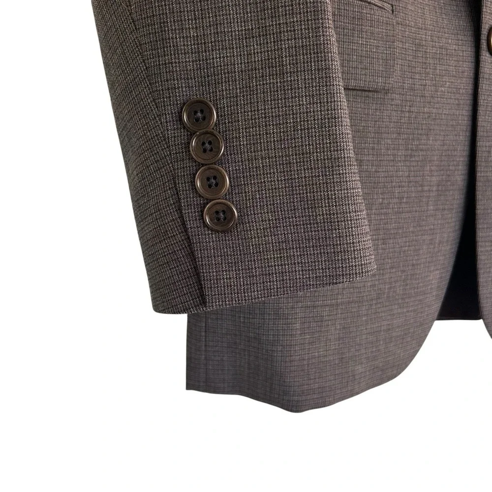 John Varvatos 38R Slim Fit Charcoal Gray Micro Weave Wool Blazer Sport Coat